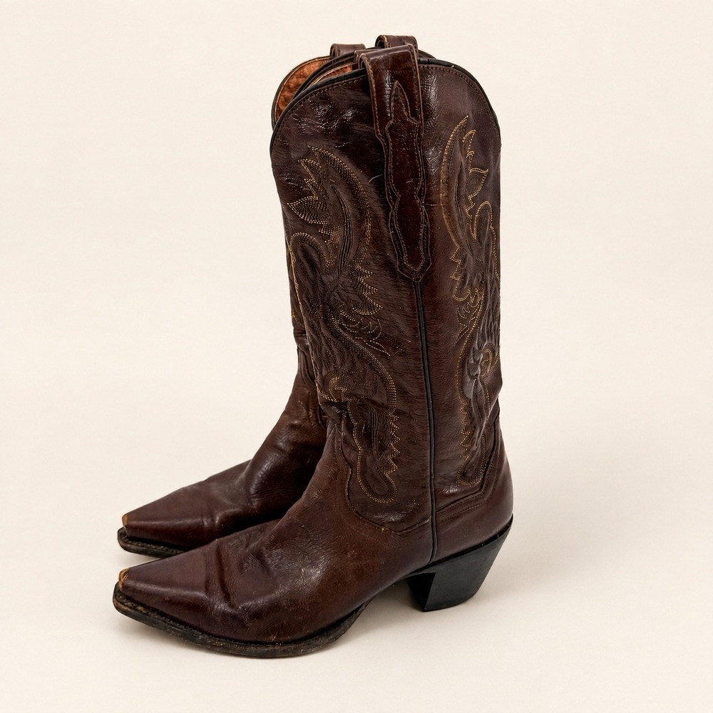 Dan Post Women 9.5 Maria 3201 Cowboy Boots Antique Tan Mignon Leather Western